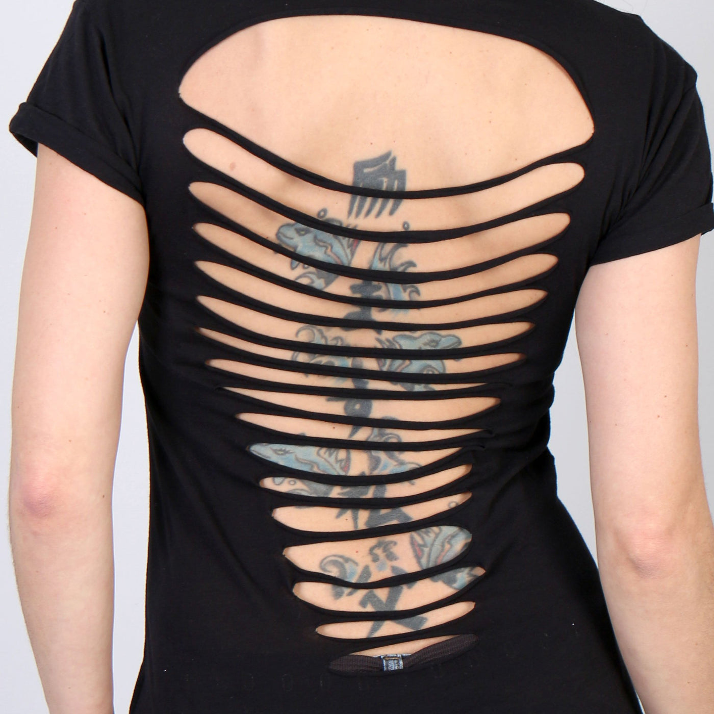 Hot Leathers Women's Slit Back Asphalt Angel T-Shirt