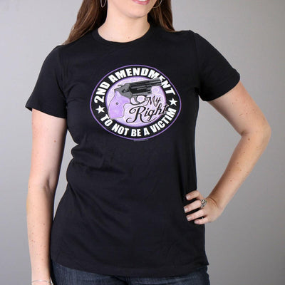 Hot Leathers Women's  2Nd Amendment My Right To Not Be A Victim Tee - American Legend Rider