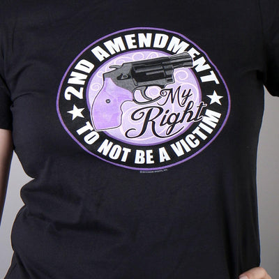 Hot Leathers Women's  2Nd Amendment My Right To Not Be A Victim Tee - American Legend Rider