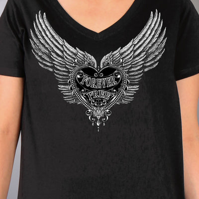 Hot Leathers Women's Silver Flight Forever Free Tee