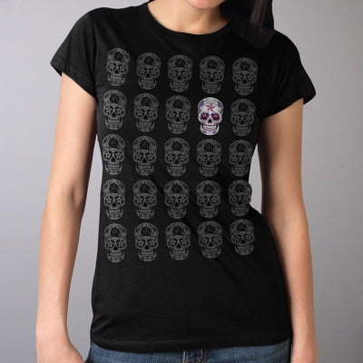 Hot Leathers Women's Sugar Skull Pattern Full Cut Shirt