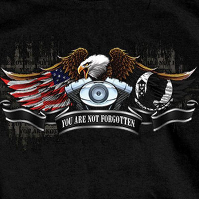 Hot Leathers Men's All Gave Some Pow Eagle T-Shirt, Black - American Legend Rider