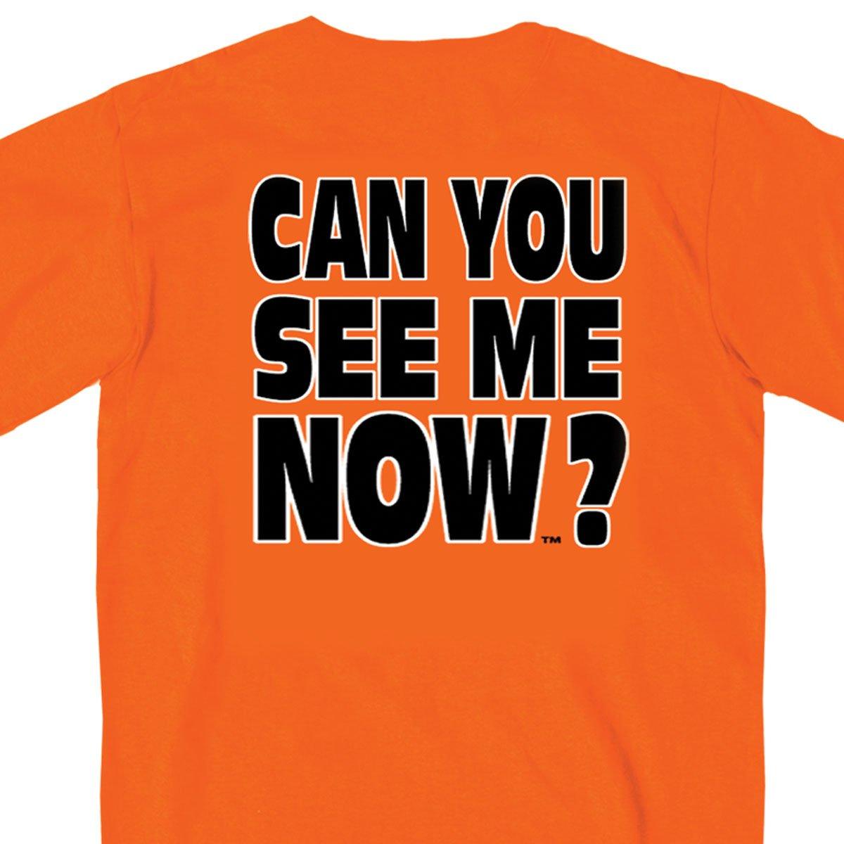 Hot Leathers Men's Can You See Me Now T-Shirt, Safety Orange - American Legend Rider