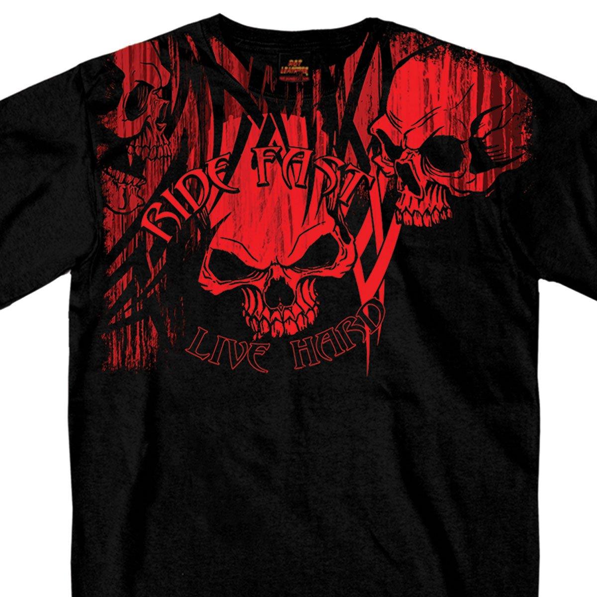 Hot Leathers Men's Over The Top Skull T-Shirt, Black - American Legend Rider