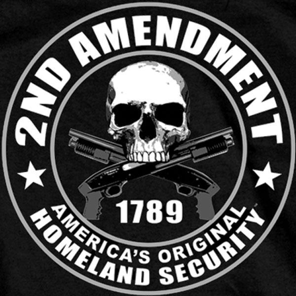 Hot Leathers Men's 2nd Amendment America's Original Homeland Security™ T-Shirt, Black - American Legend Rider