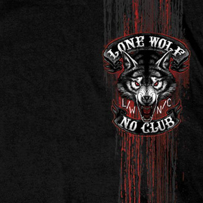 Hot Leathers Men's Jumbo Lone Wolf Double Sided T-Shirt, Black - American Legend Rider