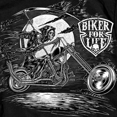 Hot Leathers Men's Scroll Double Sided T-Shirt, Black - American Legend Rider