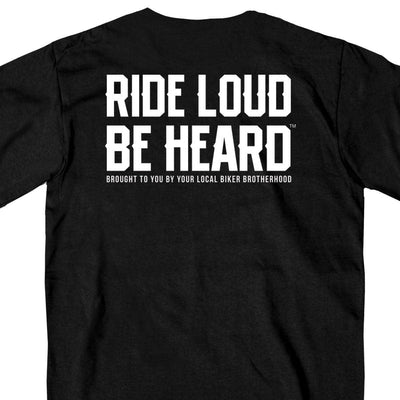 Hot Leathers Men's Ride Loud Be Heard Short Sleeve T-Shirt, Black - American Legend Rider