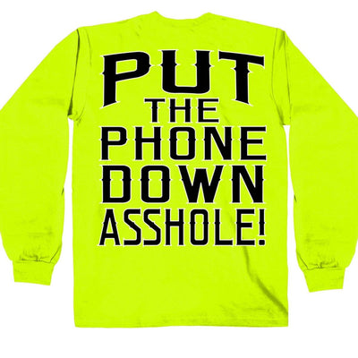 Hot Leathers Men's Put The Phone Down Safety Green Shirt - American Legend Rider