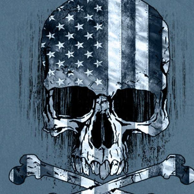 Hot Leathers Men's Flag Skull Sleeveless Denim Vest - American Legend Rider