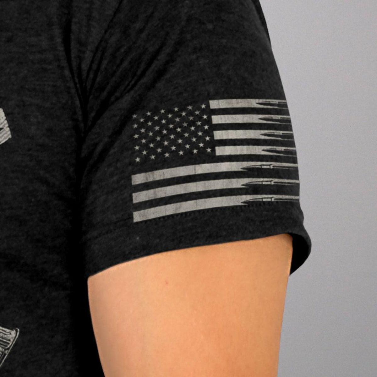 Hot Leathers Men's America Support Crew T-Shirt, Black - American Legend Rider