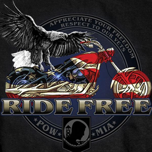 Hot Leathers Men's Flag Bike Biker T-Shirt, Black - American Legend Rider