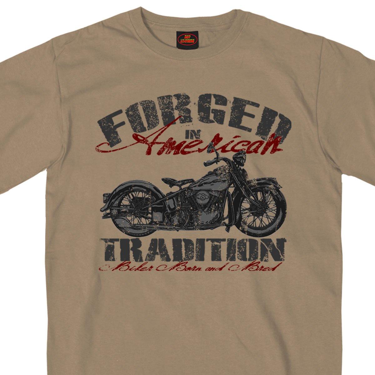 Hot Leathers Men's Forged In American Tradition T-Shirt, Khaki - American Legend Rider