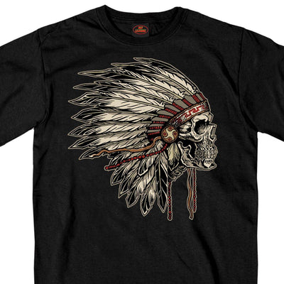 Hot Leathers Men's Earthtones Headdress T-Shirt, Black - American Legend Rider