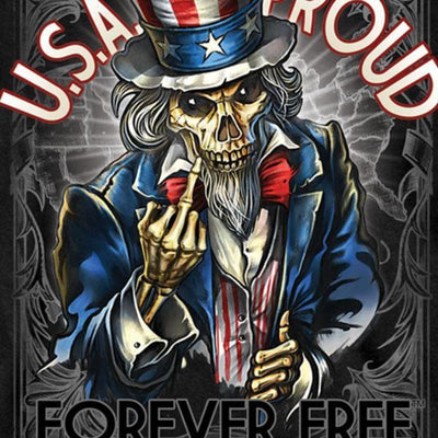 Hot Leathers Men's Short Sleeve Uncle Sam Poster Finger T-Shirt, Black - American Legend Rider