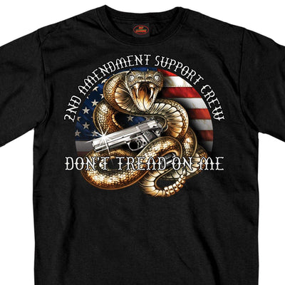 Hot Leathers Men's 2nd Amendment Rattler T-Shirt, Black - American Legend Rider