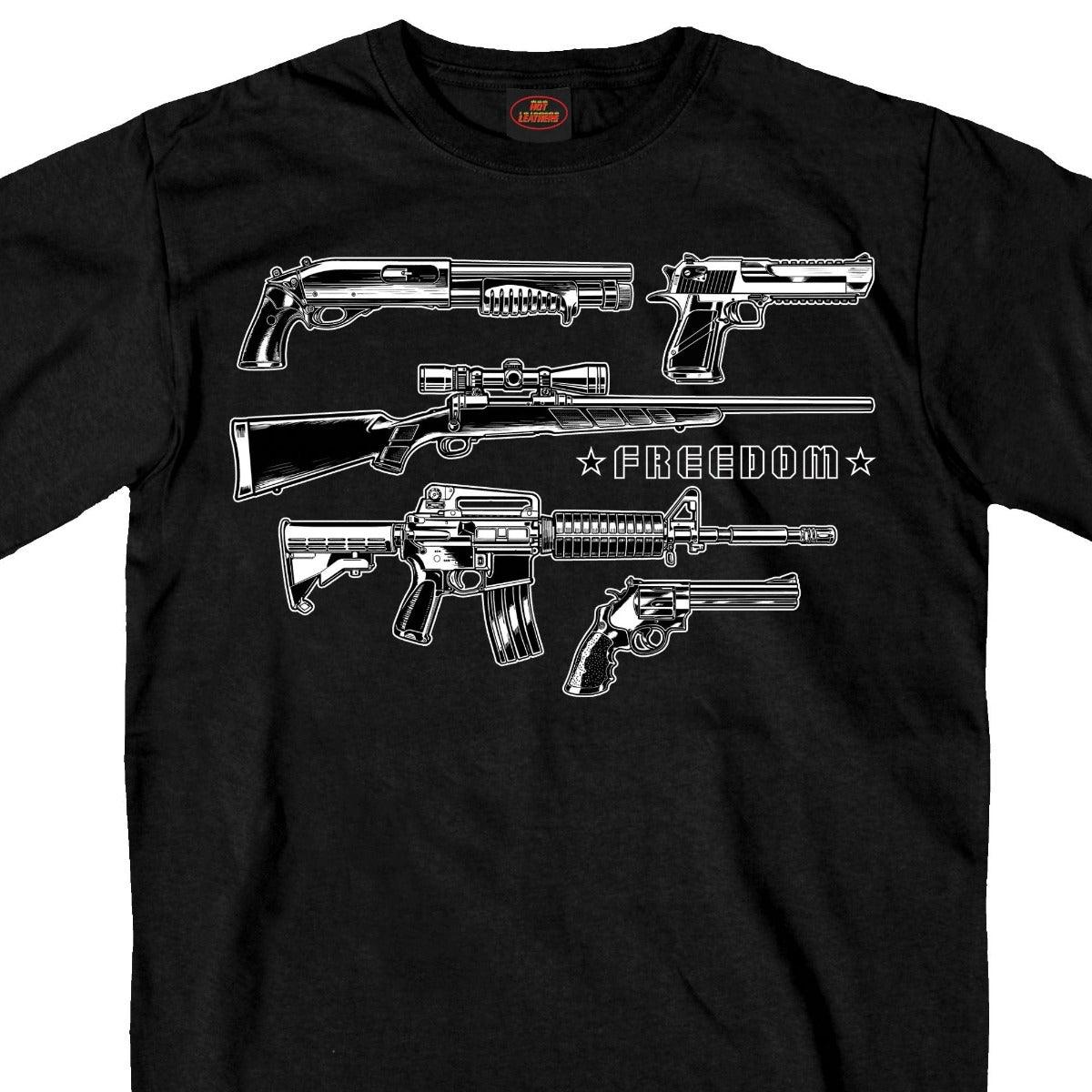 Hot Leathers Men's Freedom Guns T-Shirt - American Legend Rider