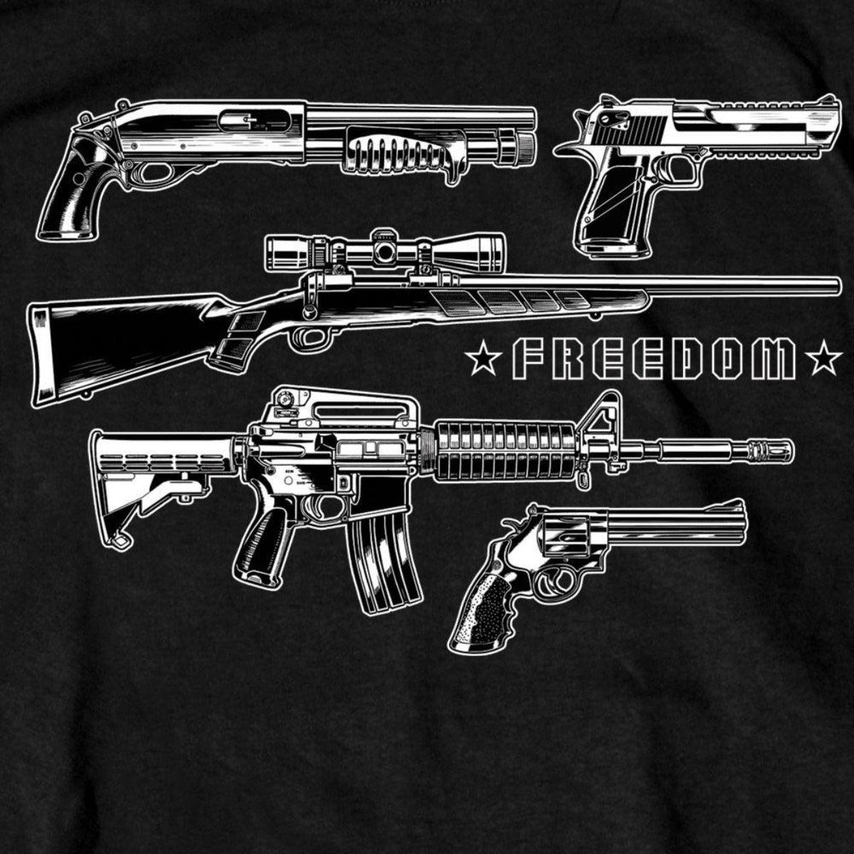 Hot Leathers Men's Freedom Guns T-Shirt - American Legend Rider