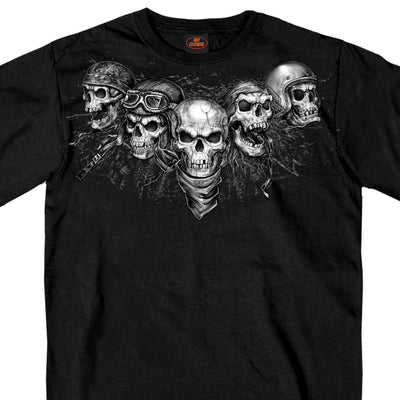 Hot Leathers Five Skull Men's T-Shirt, Black - American Legend Rider