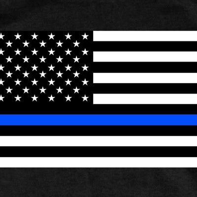 Hot Leathers Men's Thin Blue Line American Flag T-Shirt, Black - American Legend Rider