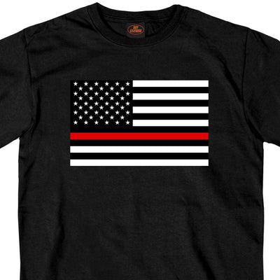 Hot Leathers Men's Thin Red Line Usa Flag T-Shirt - American Legend Rider