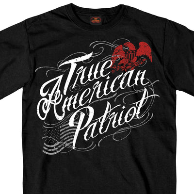 Hot Leathers Men's True American Patriot T-Shirt, Black - American Legend Rider