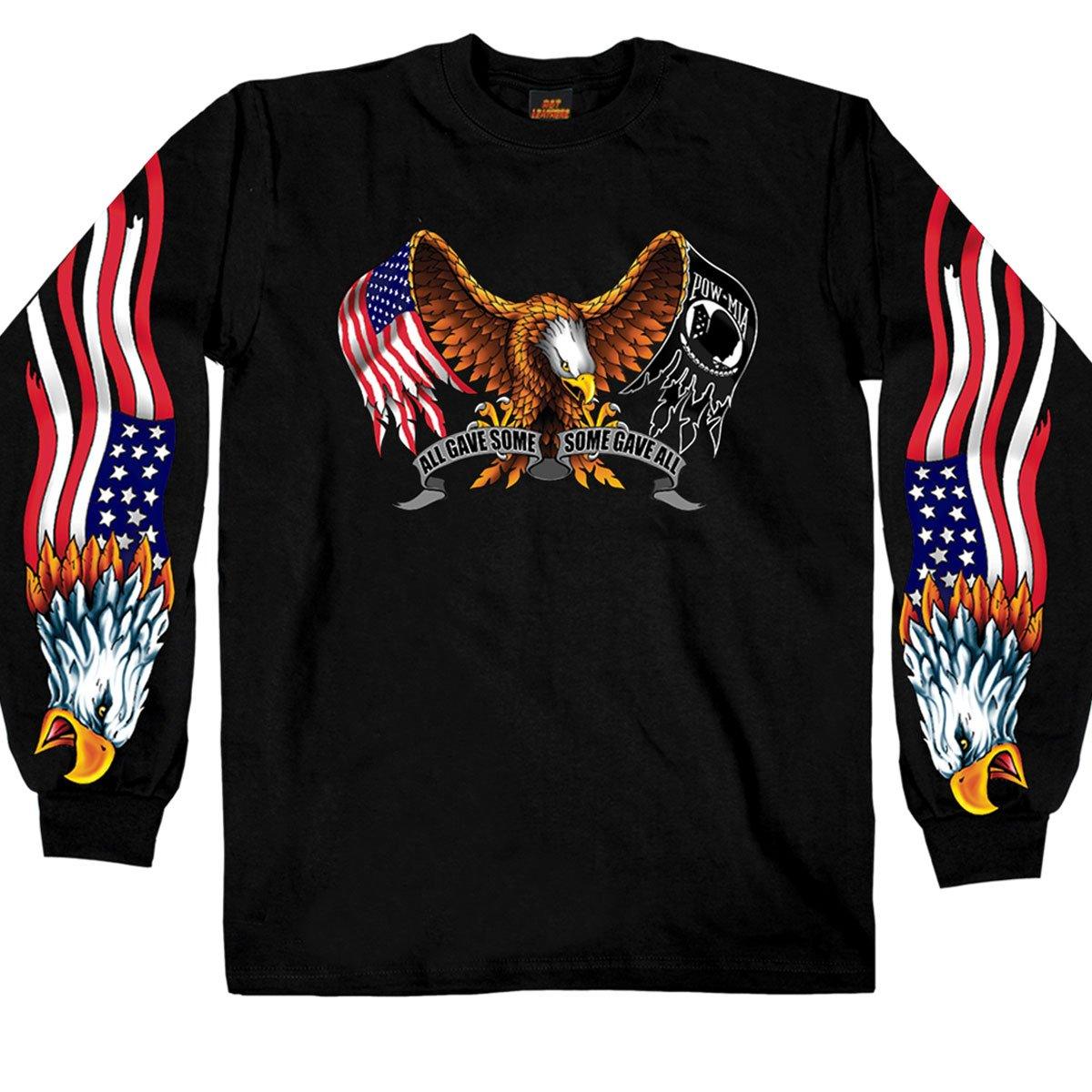 Hot Leathers Men's Some Gave All Long Sleeve Shirt, Black - American Legend Rider