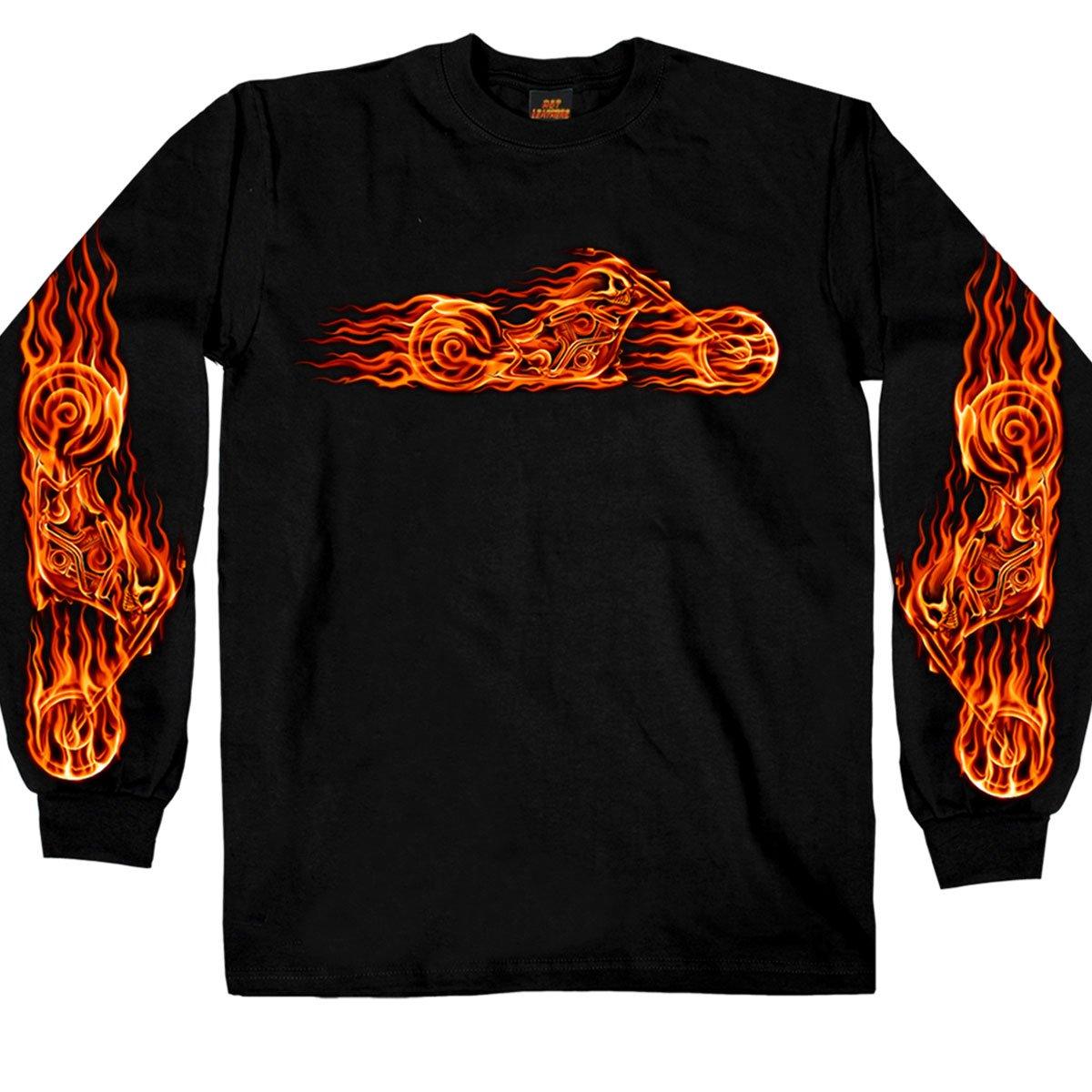 Hot Leathers Men's Hell Bike Long Sleeve Shirt, Black - American Legend Rider