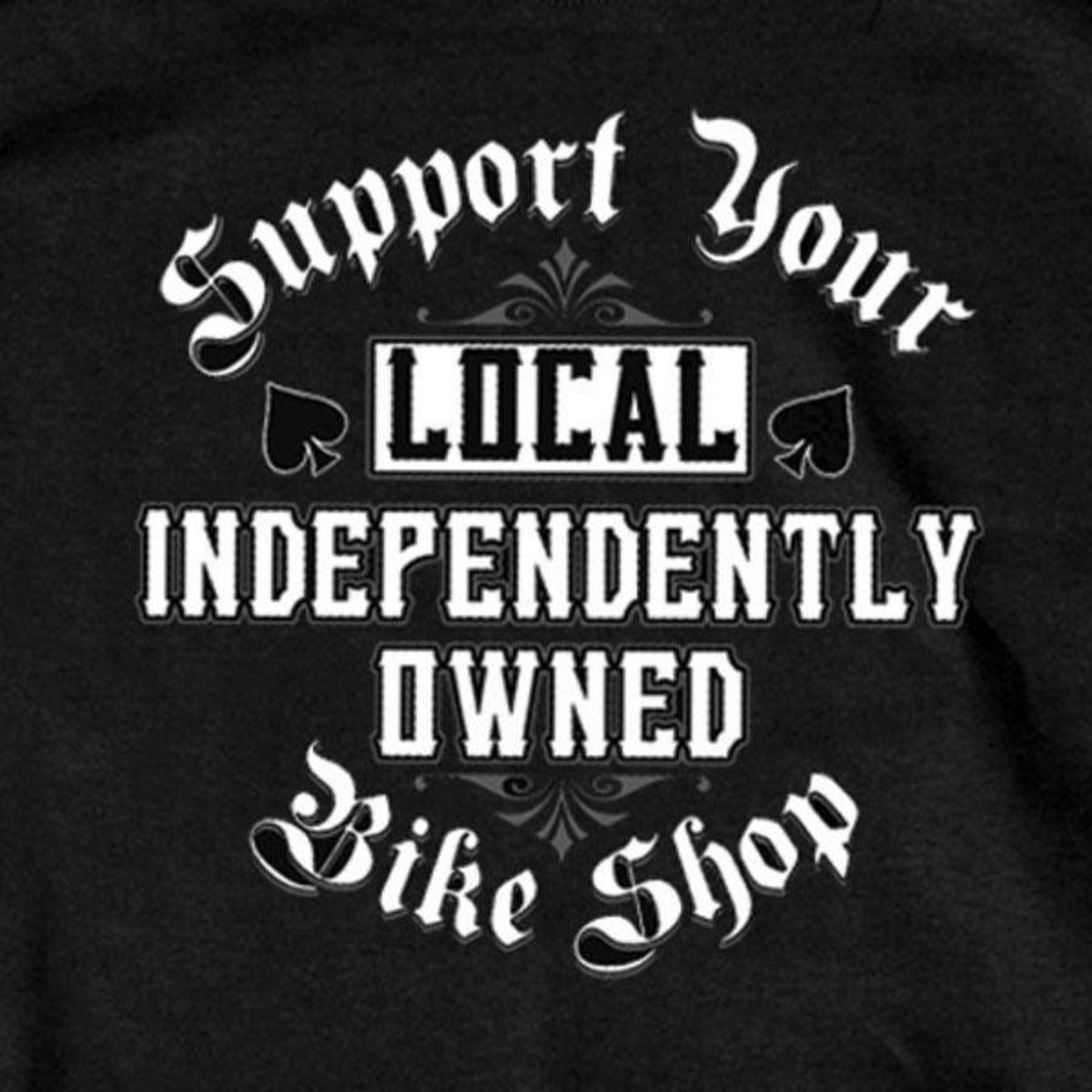Hot Leathers Men's Support Your Local Bike Shop Short Sleeve T-Shirt, Black - American Legend Rider