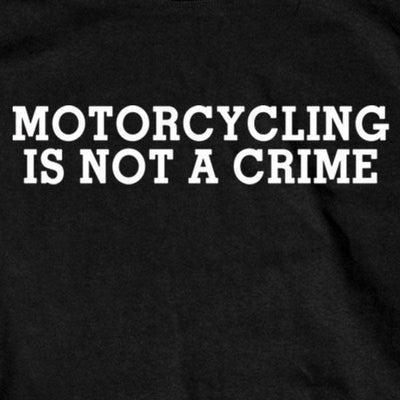 Hot Leathers Men's Black Short Sleeve Motorcycling Is Not A Crime T-Shirt, Black - American Legend Rider