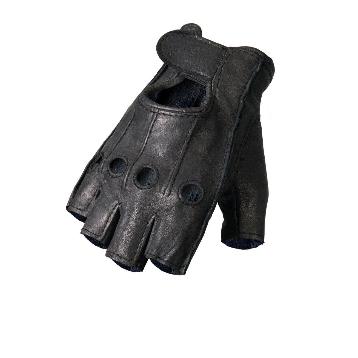 Hot Leathers Deerskin Fingerless Gloves - American Legend Rider