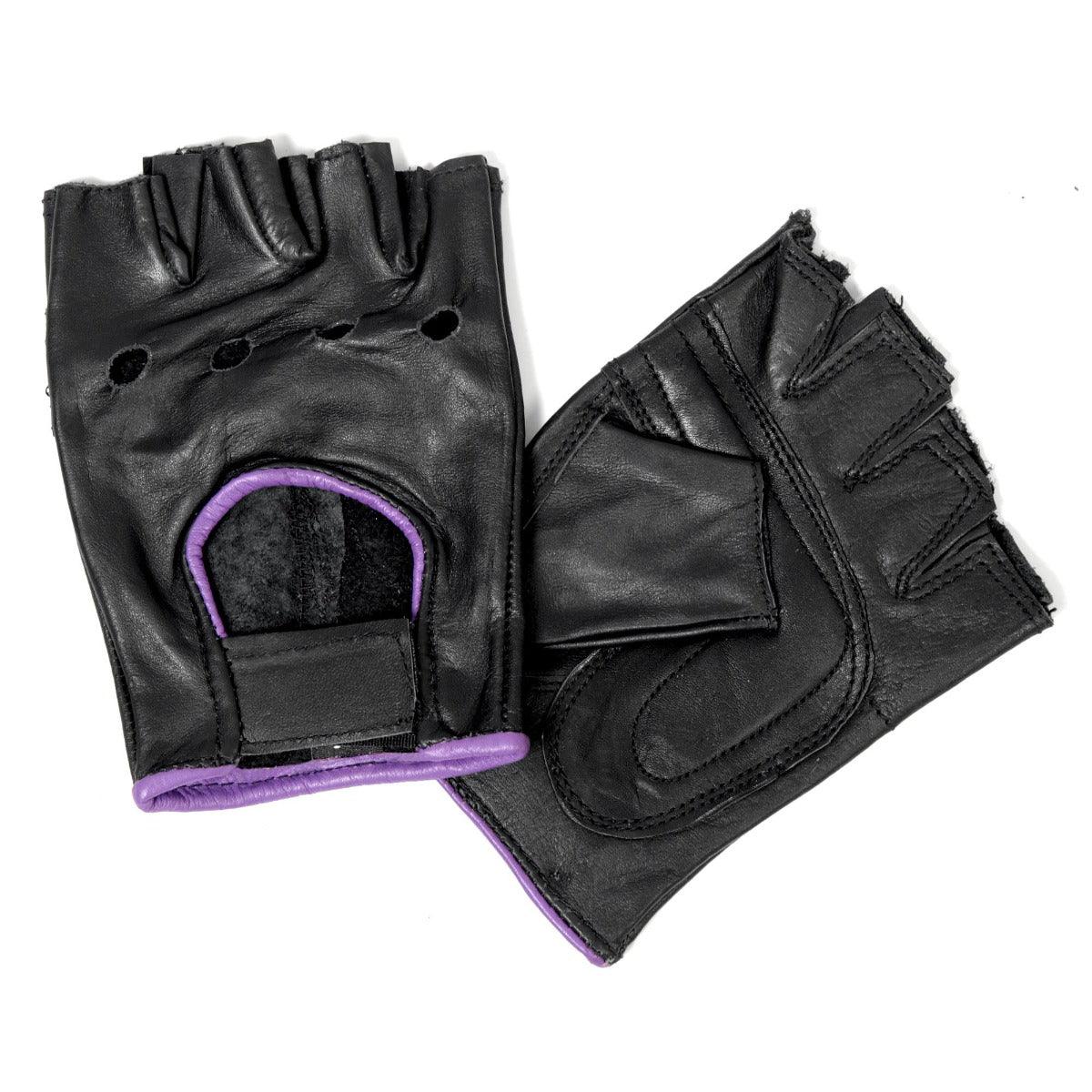 Hot Leathers Ladies Fingerless Gloves - American Legend Rider