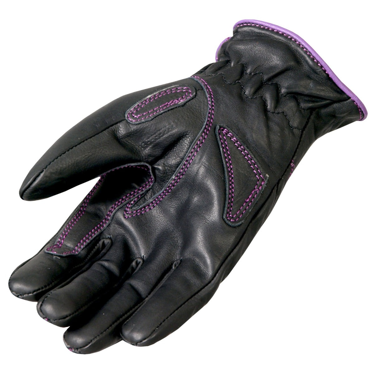 Hot Leathers Women's Driving Gloves W/Purple Piping