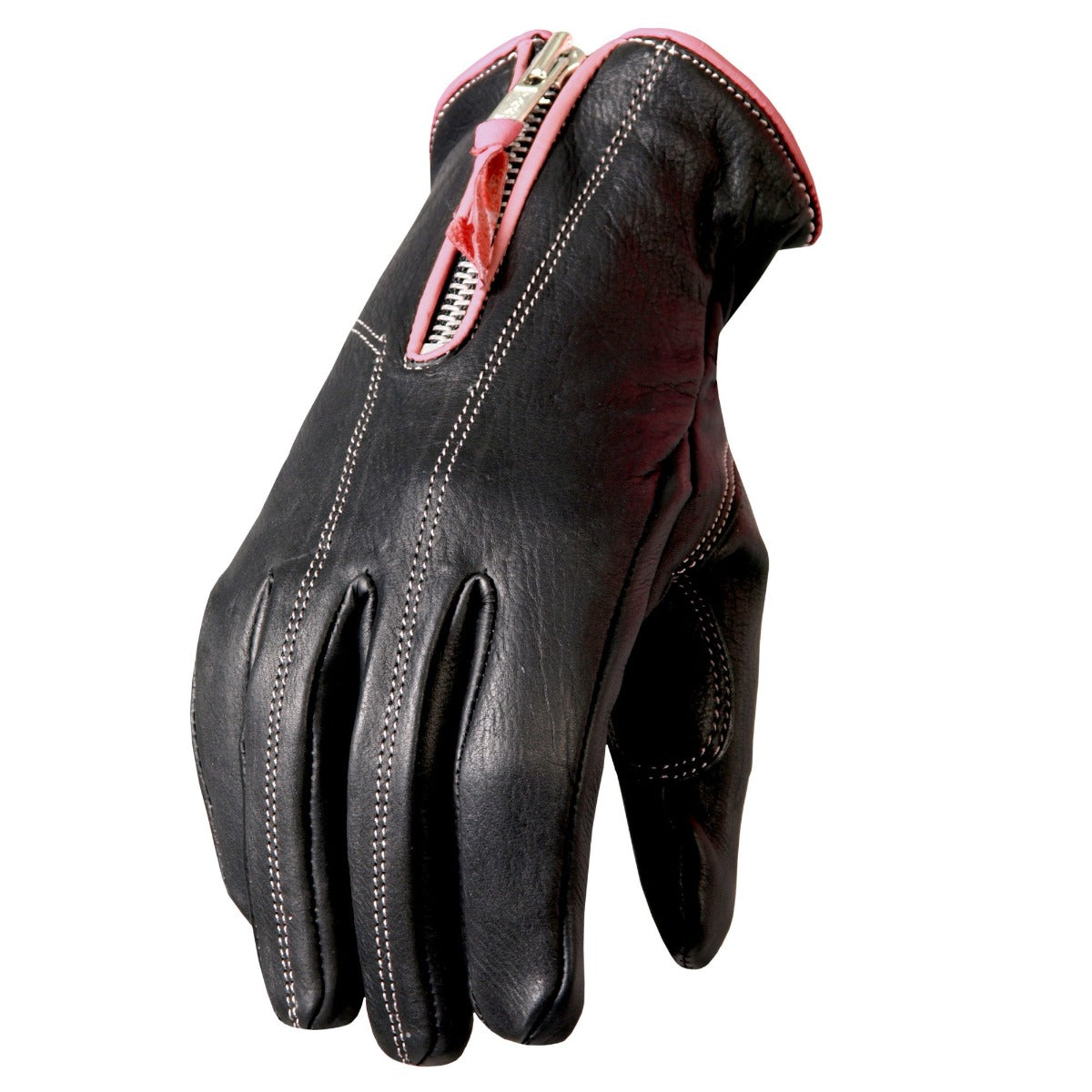 Hot Leathers Women's Driving Gloves W/Pink Piping