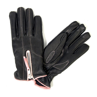 Hot Leathers Women's Driving Gloves W/Pink Piping
