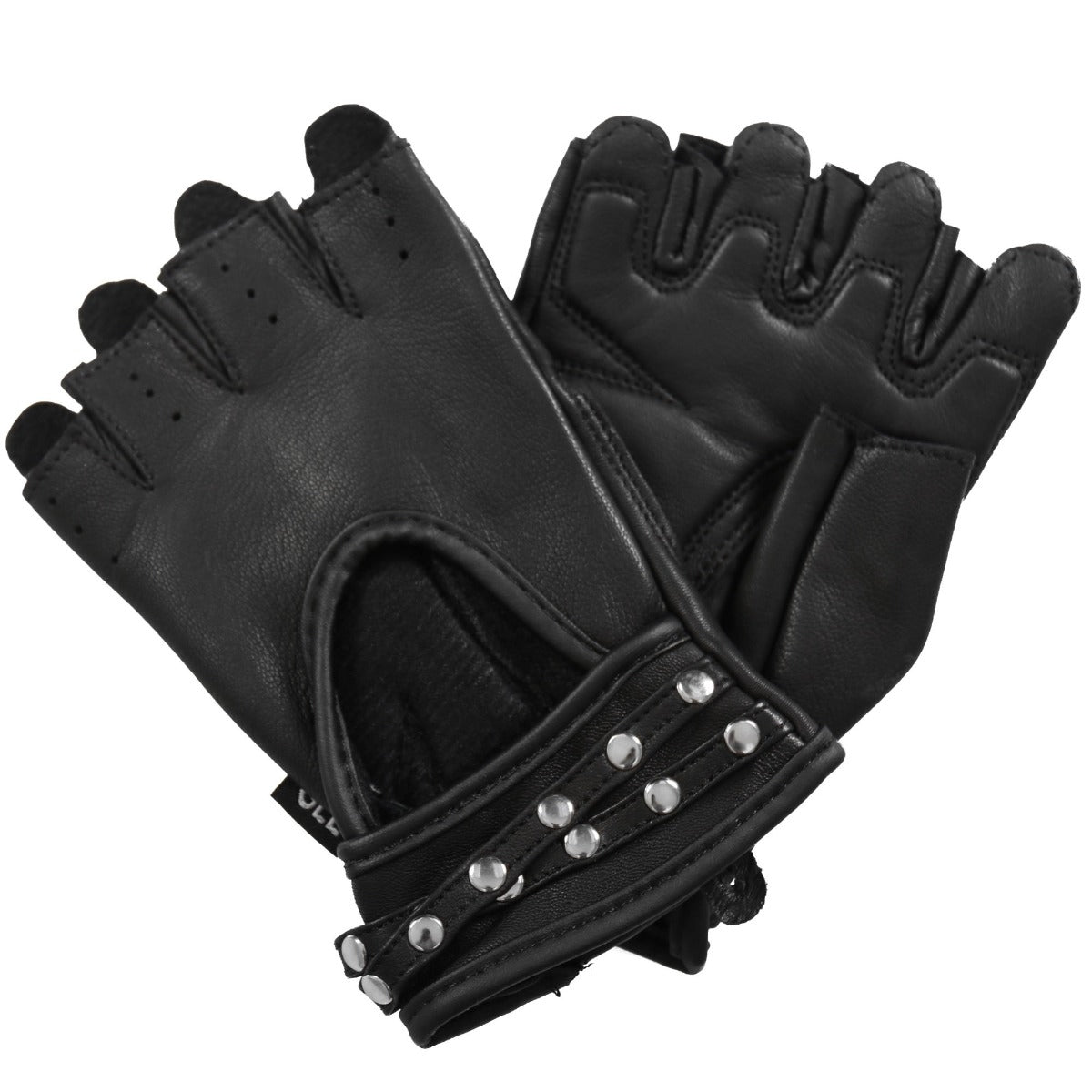 Hot Leathers Women's Fingerless Gloves With Studs