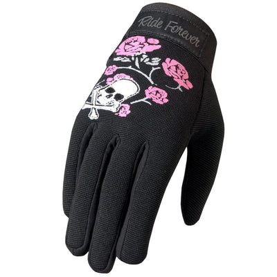 Hot Leathers Skull And Roses Ladies Work Gloves - American Legend Rider