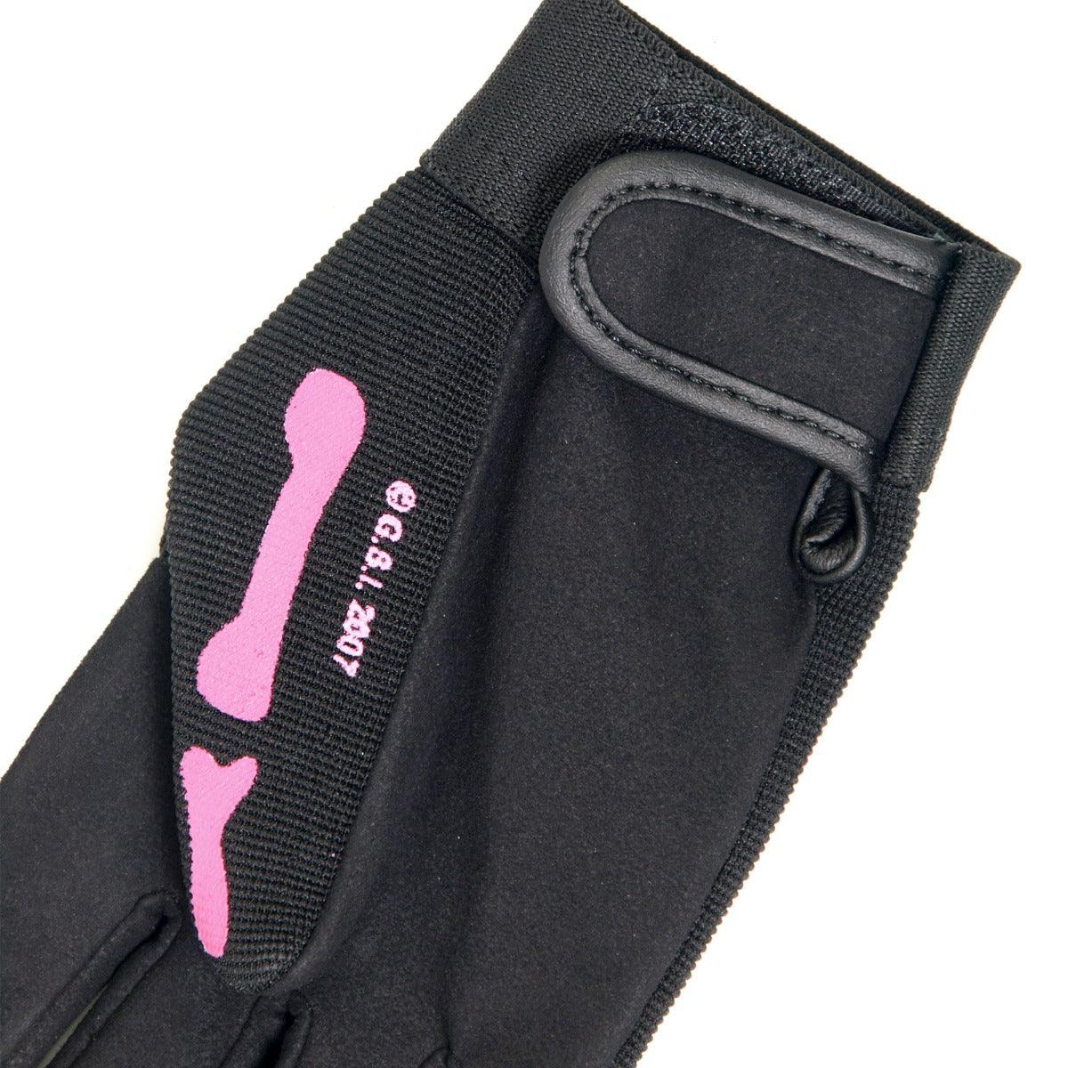 Hot Leathers Pink Skeleton Ladies Mechanics Gloves - American Legend Rider