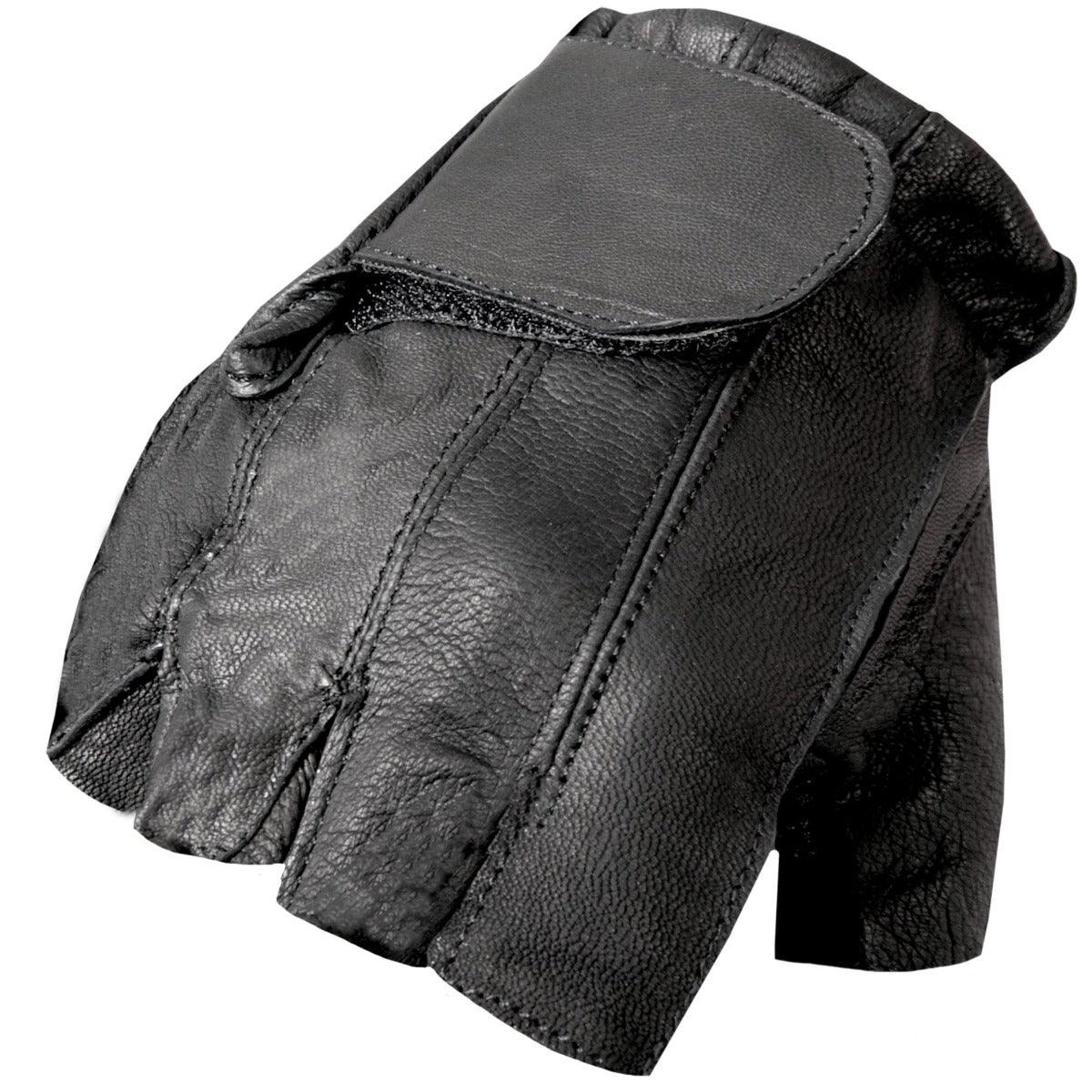 Hot Leathers Naked Leather Fingerless Glove - American Legend Rider