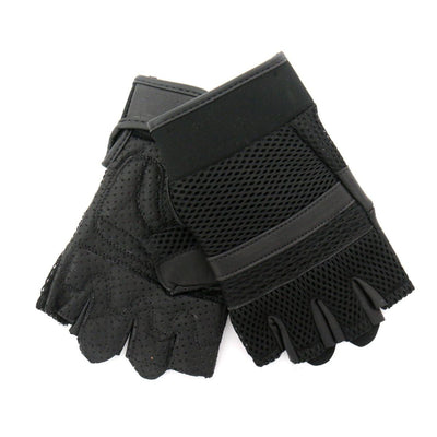 Hot Leathers Leather And Mesh Fingerless Gloves - American Legend Rider