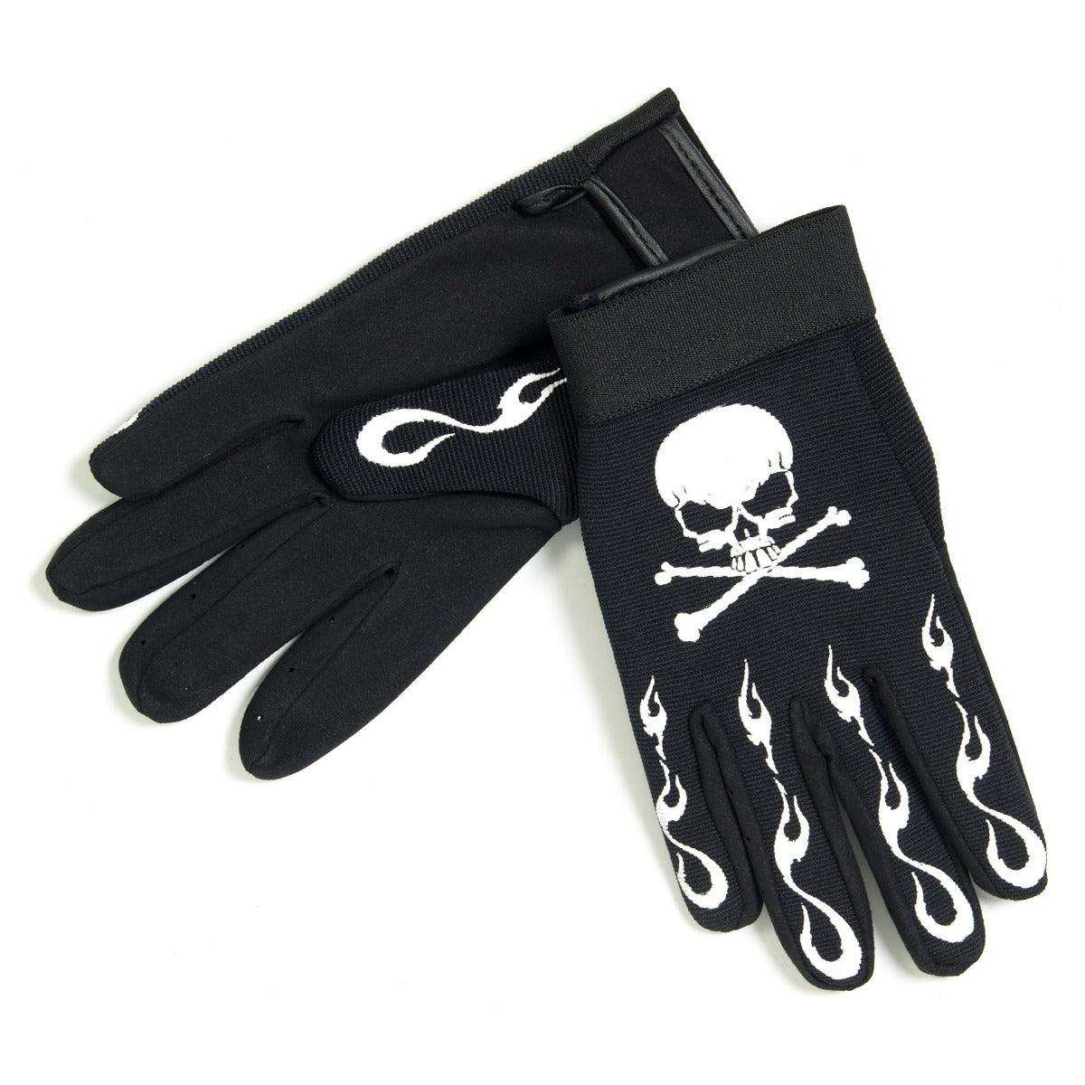 Hot Leathers Skull & Crossbones Mechanics Gloves - American Legend Rider