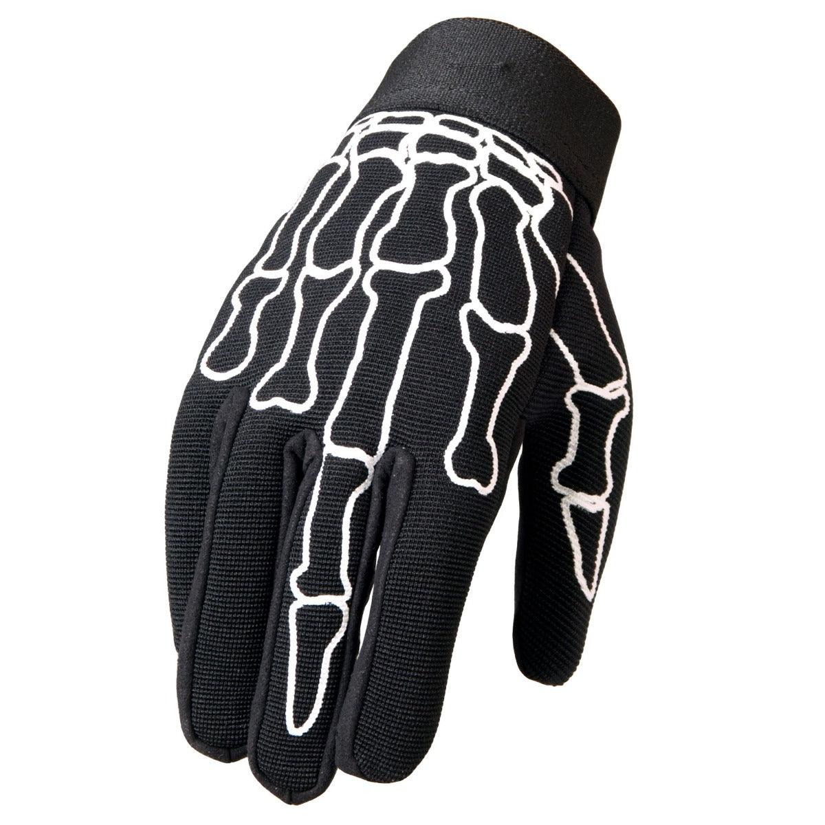Hot Leathers Skeleton Finger Mechanics Gloves - American Legend Rider