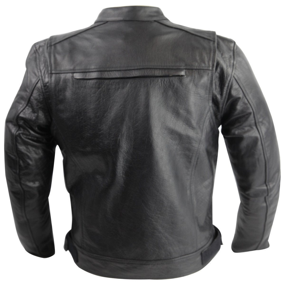 Vance Leather Top Grain Leather Scooter Jacket with Zippered Vents