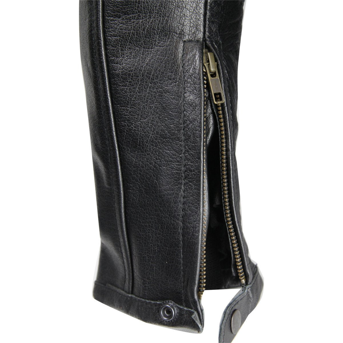 Vance Leather Top Grain Leather Scooter Jacket with Zippered Vents