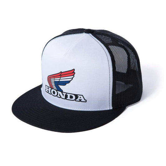 Factory Effex Honda Vintage Snapback Hat, White/Black - American Legend Rider
