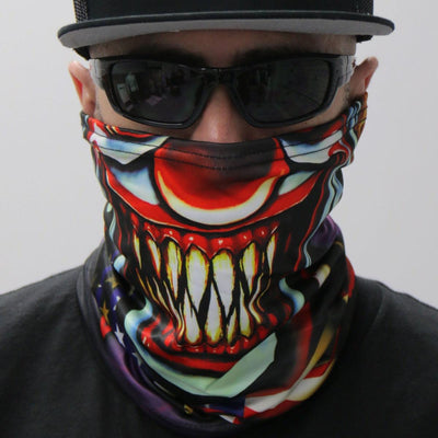Hot Leathers Circus Clown Neck Gaiter Mask - American Legend Rider