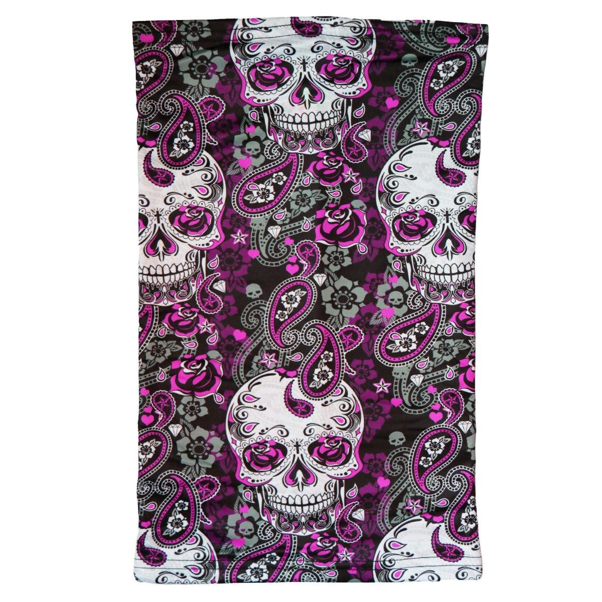 Hot Leathers Paisley Skull Neck Gaiter Mask - American Legend Rider