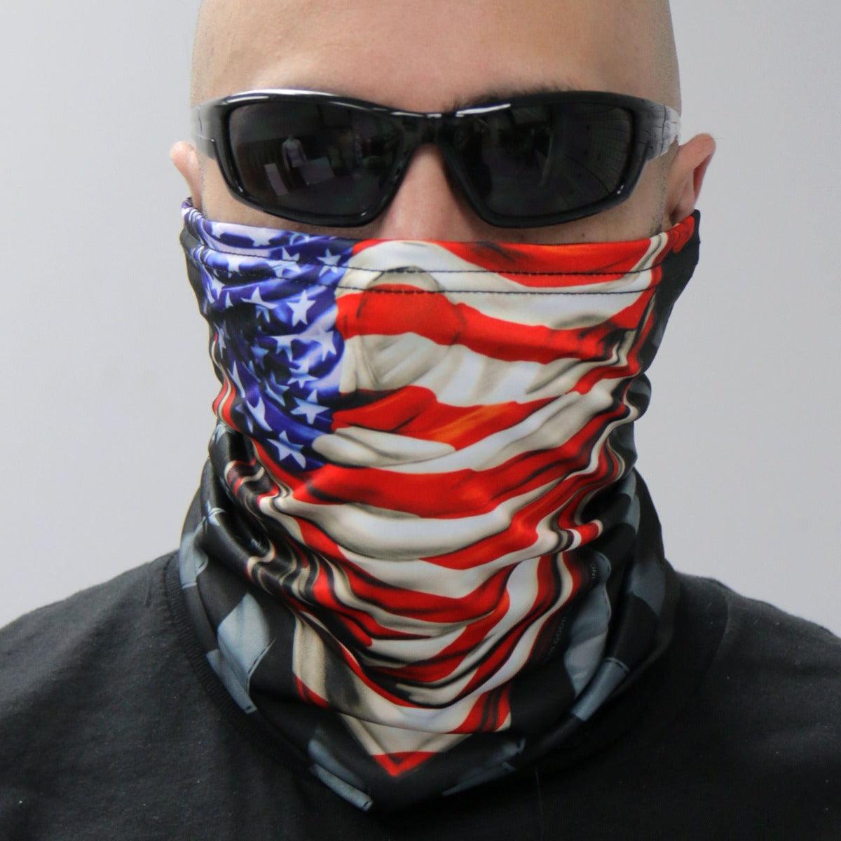 Hot Leathers America Rising Neck Gaiter Mask - American Legend Rider