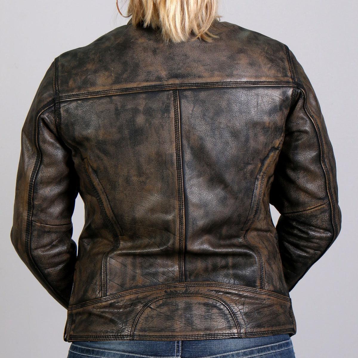 Hot Leathers Heritage Collection Women's Distressed Brown Leather Jacket - American Legend Rider