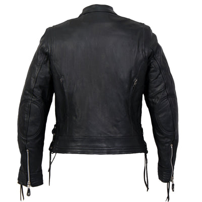 Hot Leathers Women's Lace Up Sleeves Leather Jacket